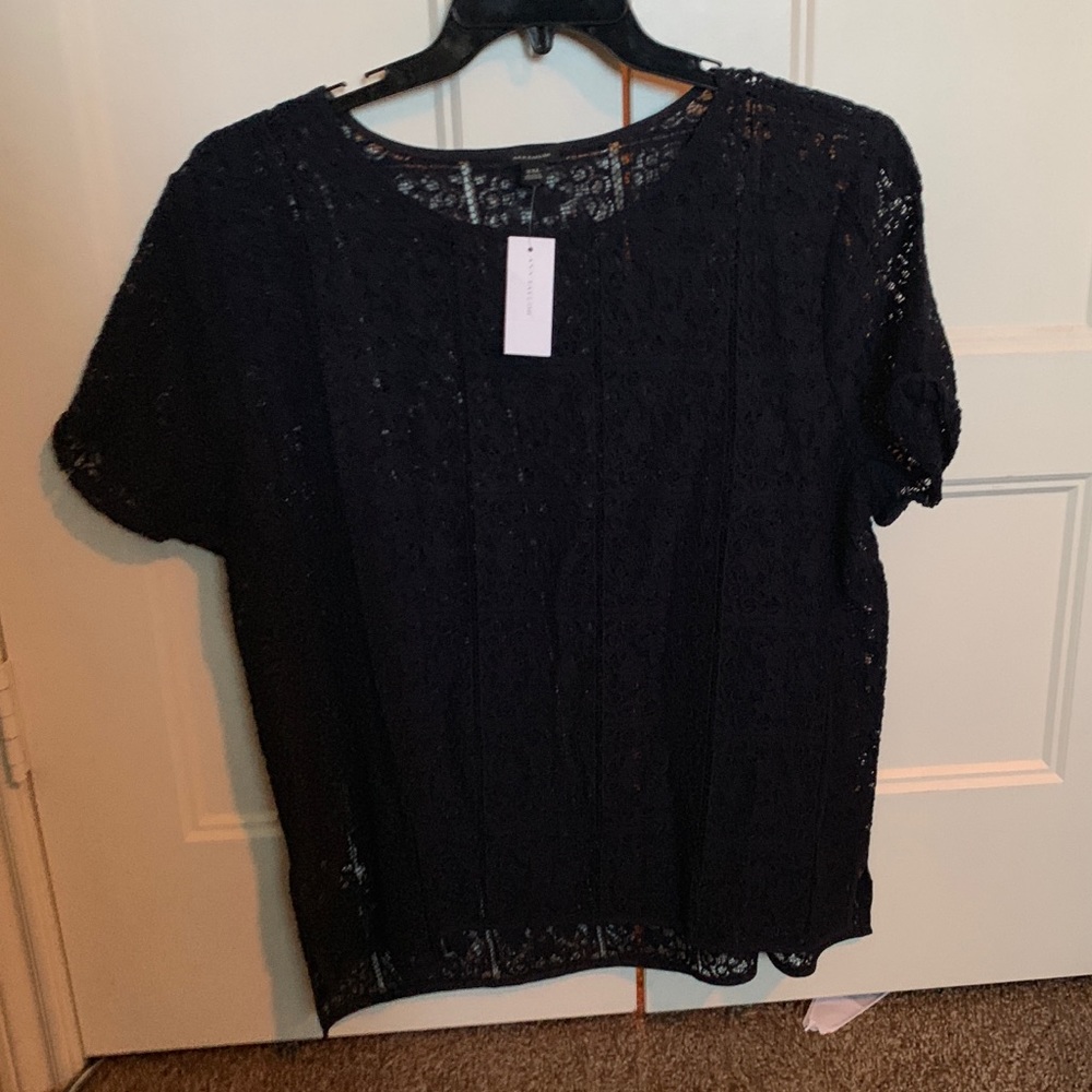 Navy lace blouse